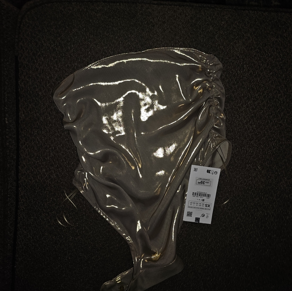Gold mini top new Zara size xs